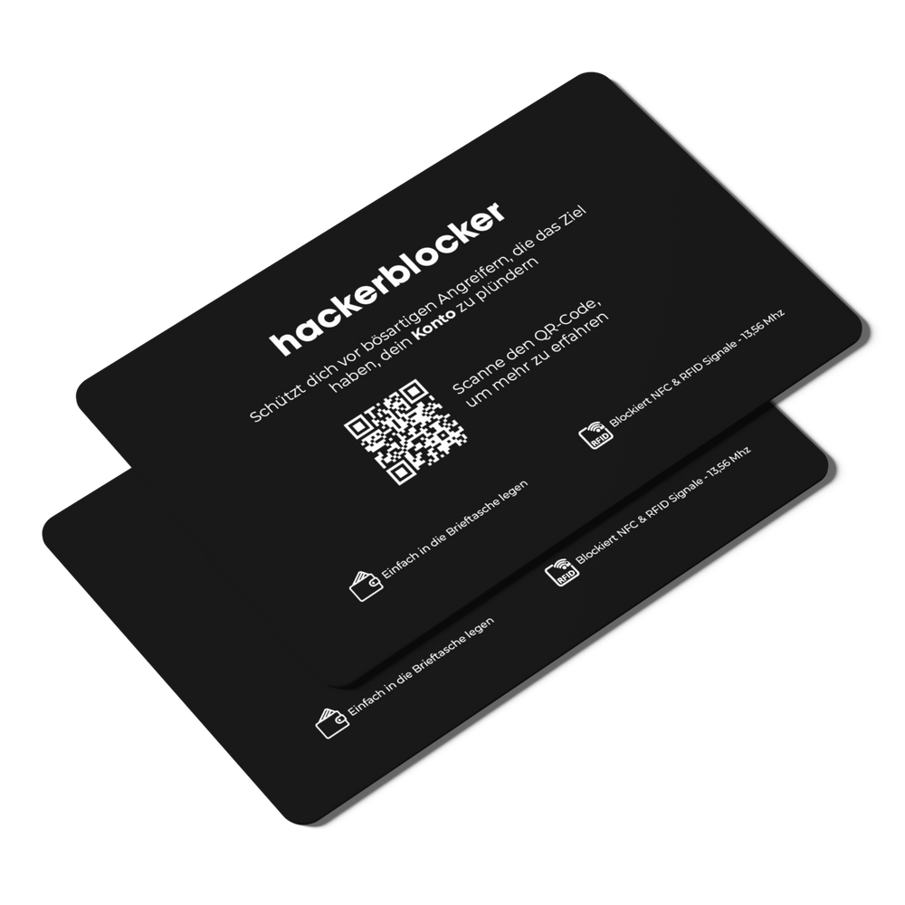 RFID & NFC Blocker Karte - hackerblocker - Das Original - 2er Pack