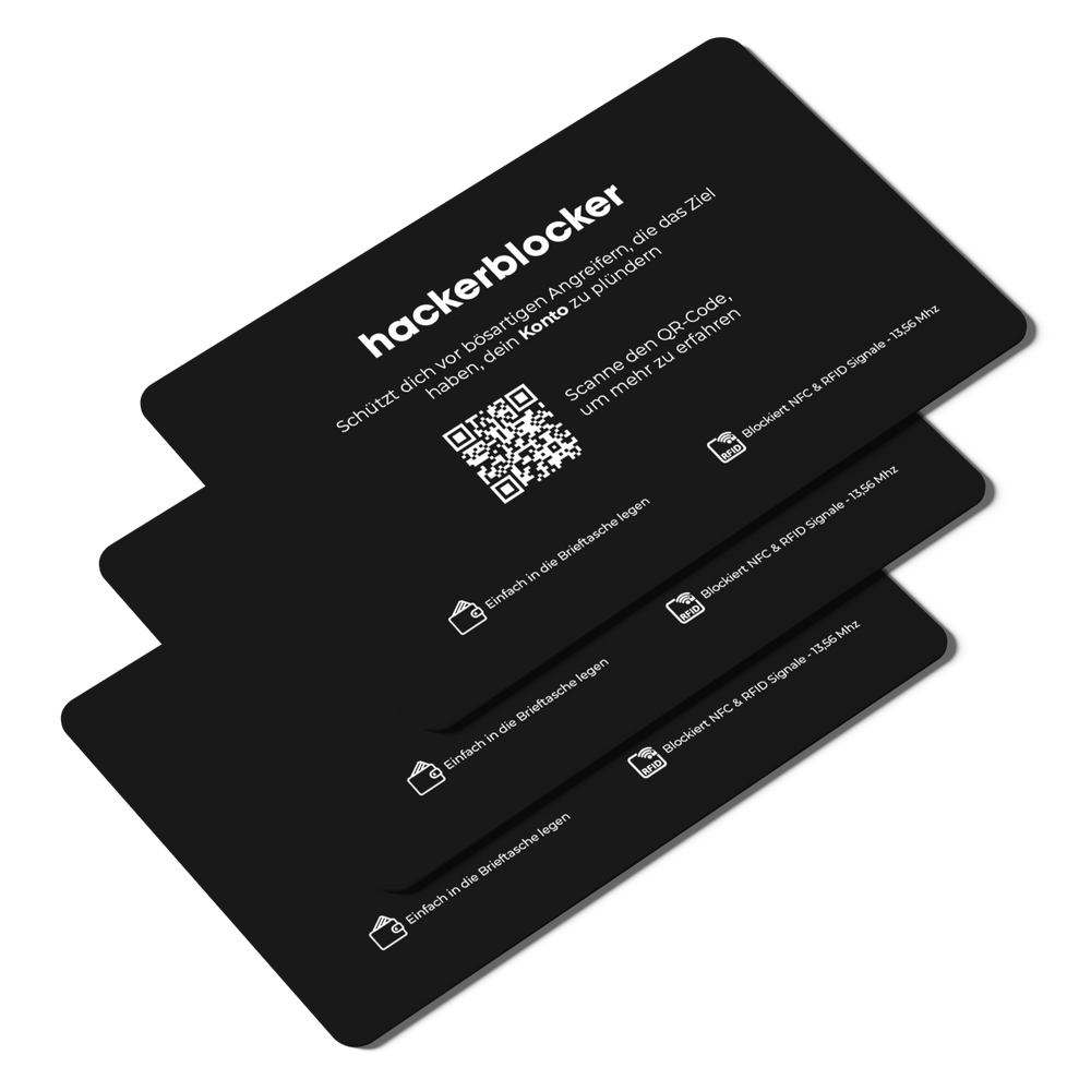 RFID & NFC Blocker Karte - hackerblocker - Das Original - 3er Pack